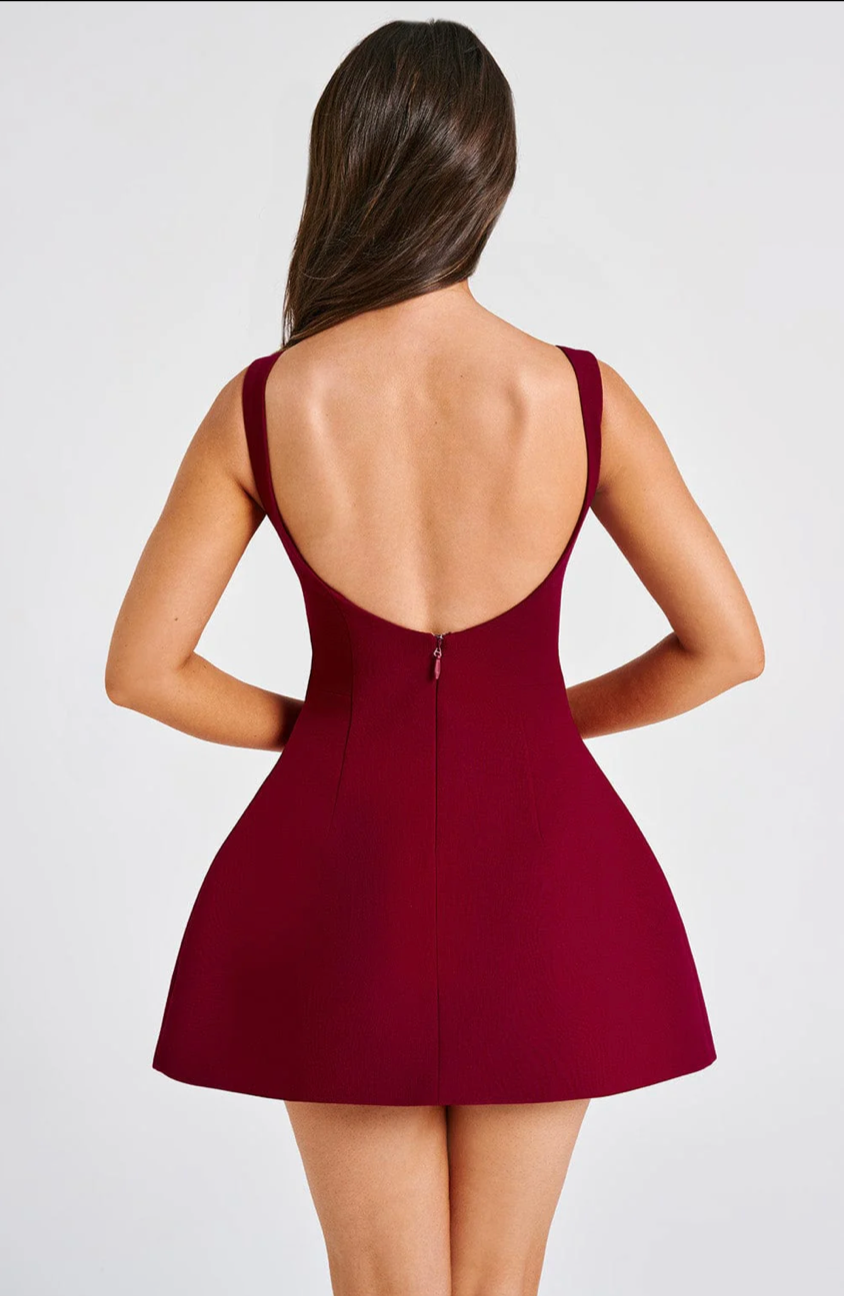 SANNEKE MINI DRESS - WINE