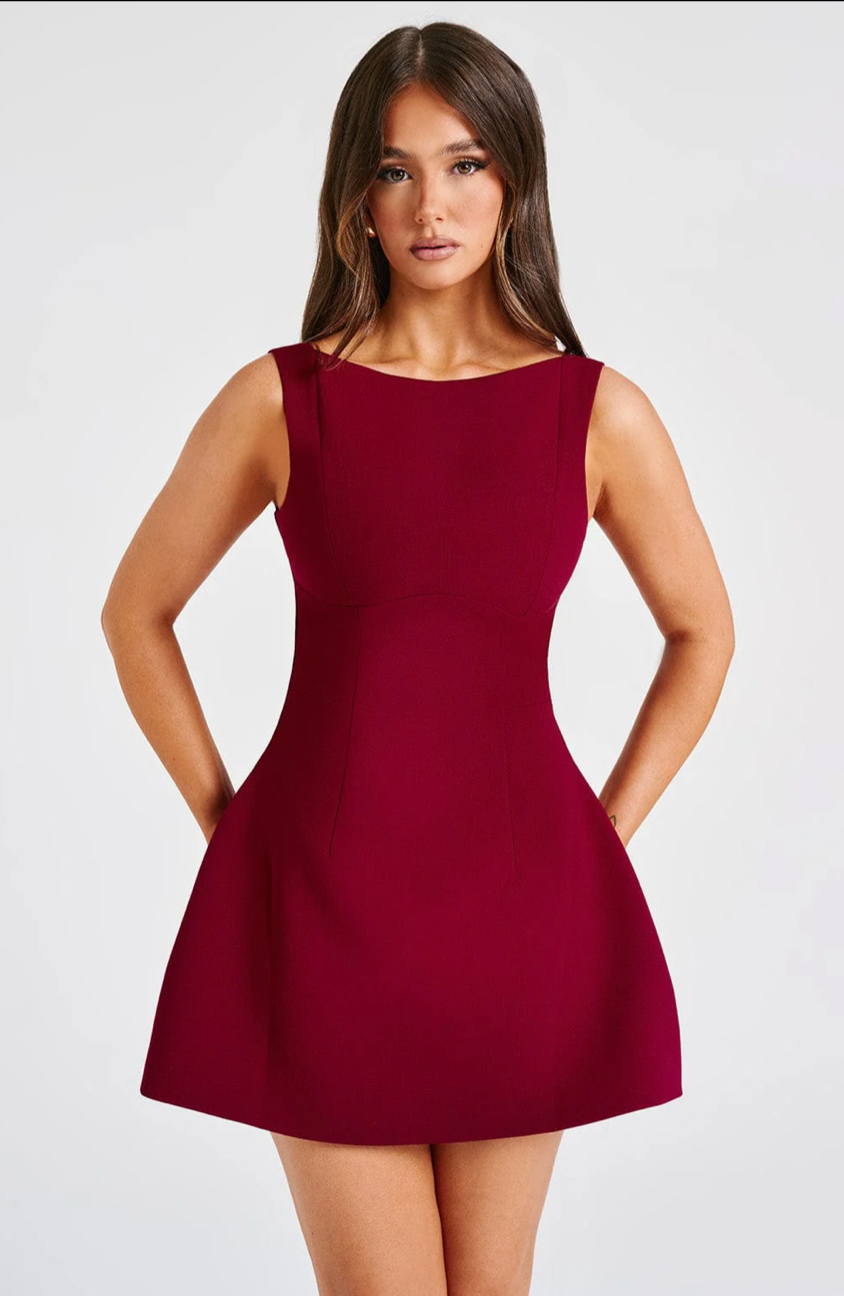 SANNEKE MINI DRESS - WINE