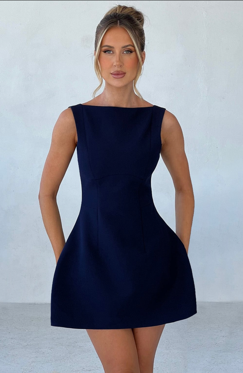 ESMERALDA MINI DRESS - NAVY