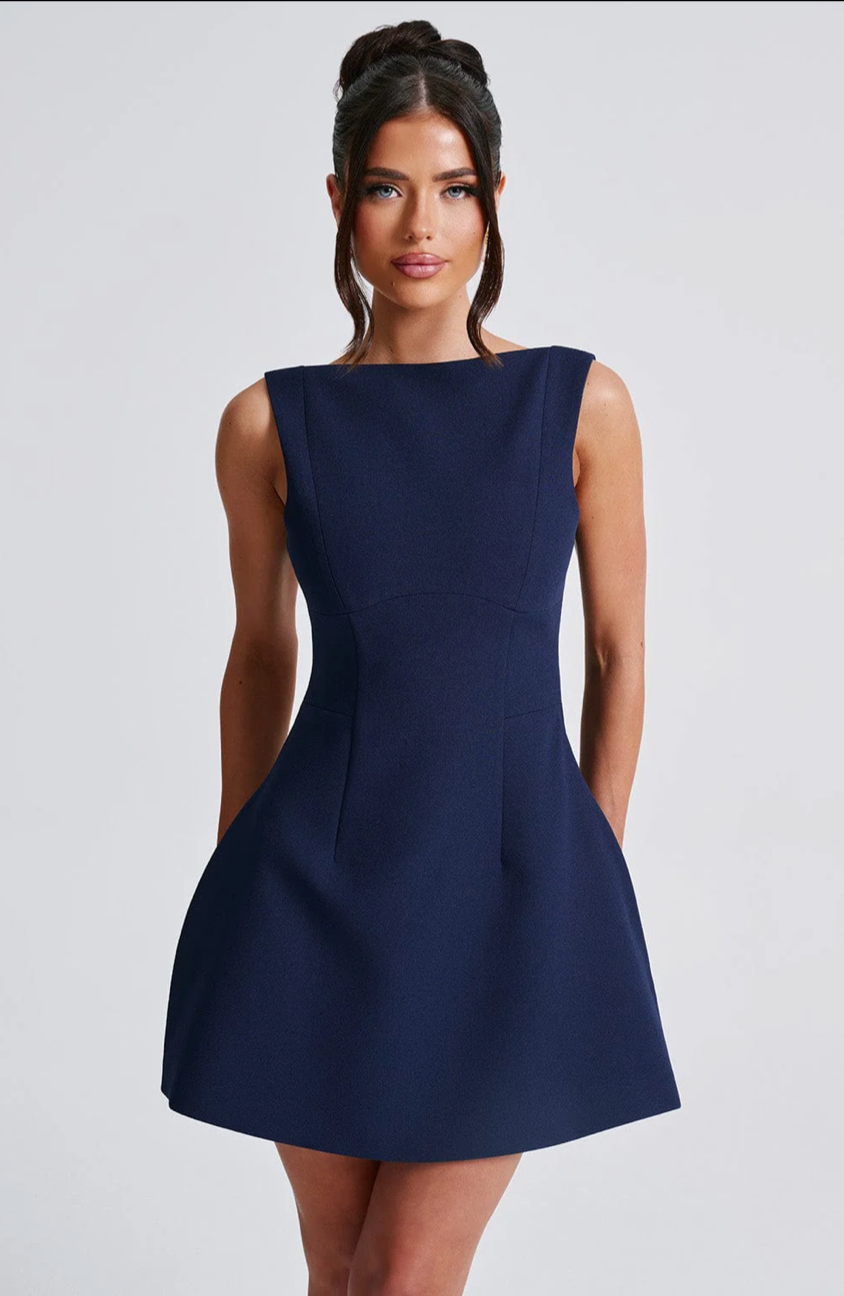 ESMERALDA MINI DRESS - NAVY