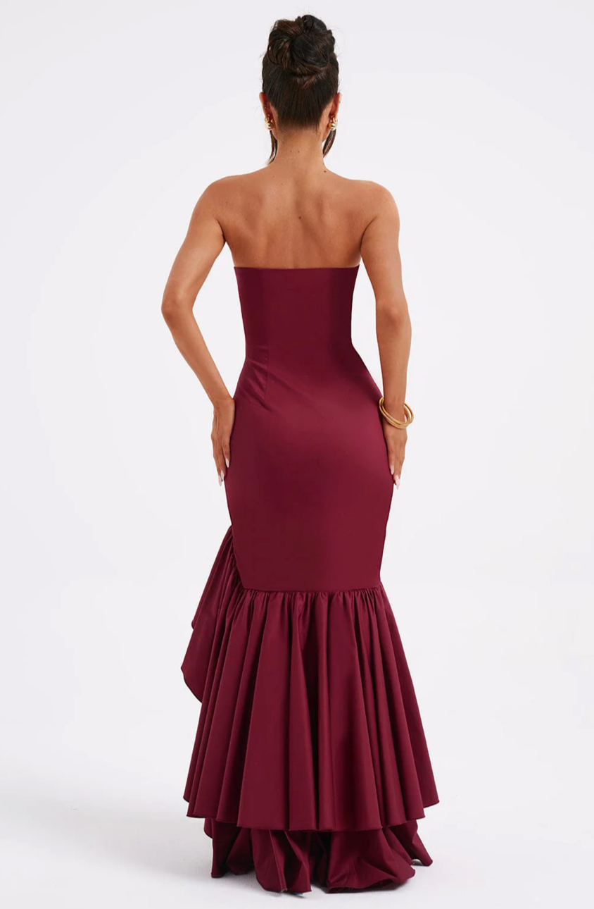 MARGRIET MAXI DRESS - BURGUNDY