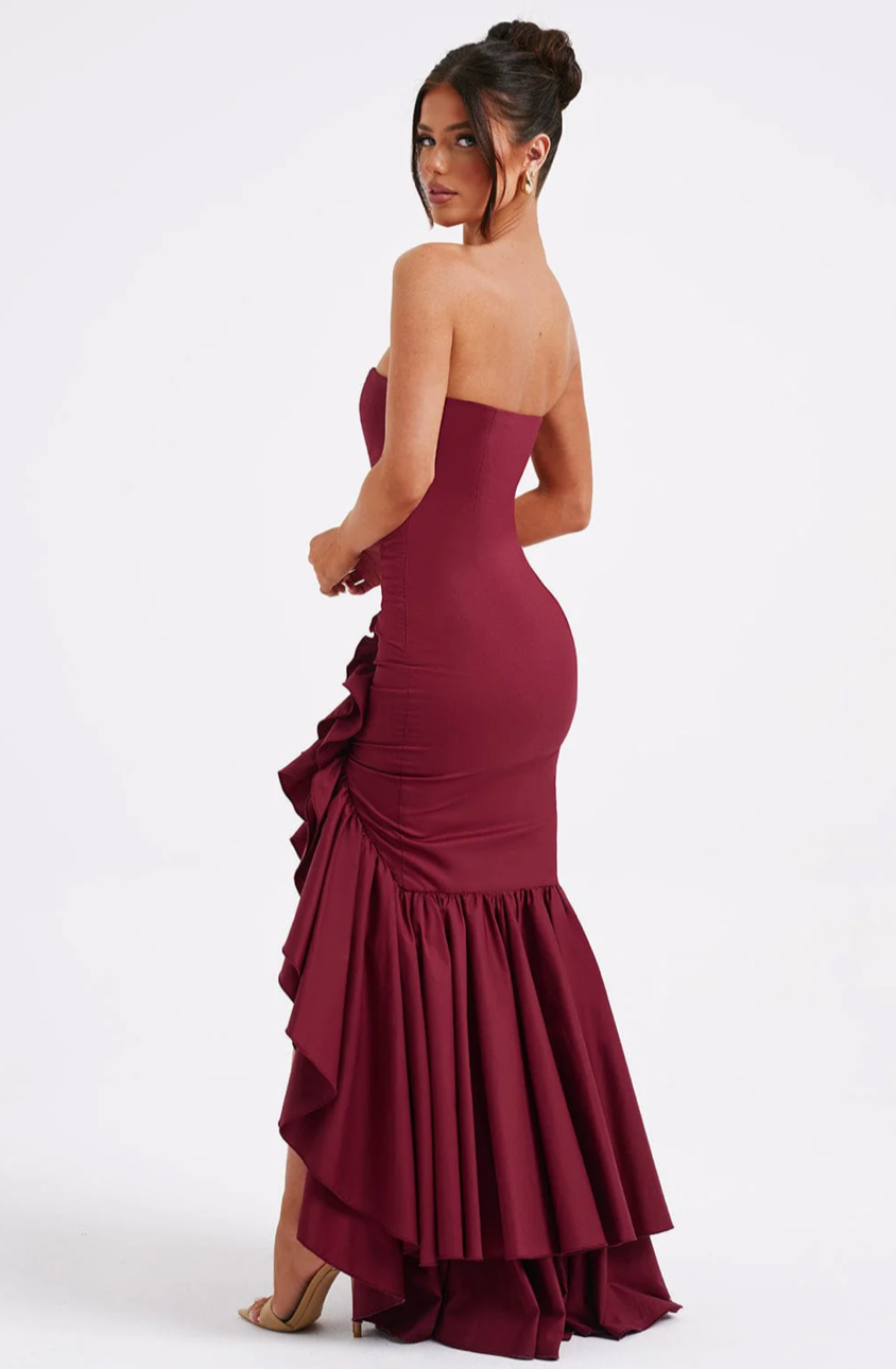 MARGRIET MAXI DRESS - BURGUNDY