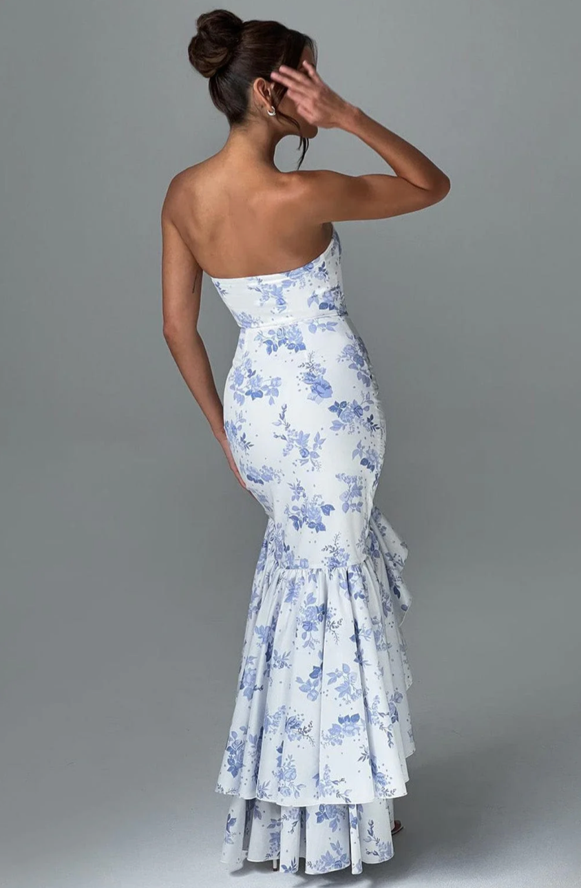 MARGRIET MAXI DRESS - BLUE FLORAL