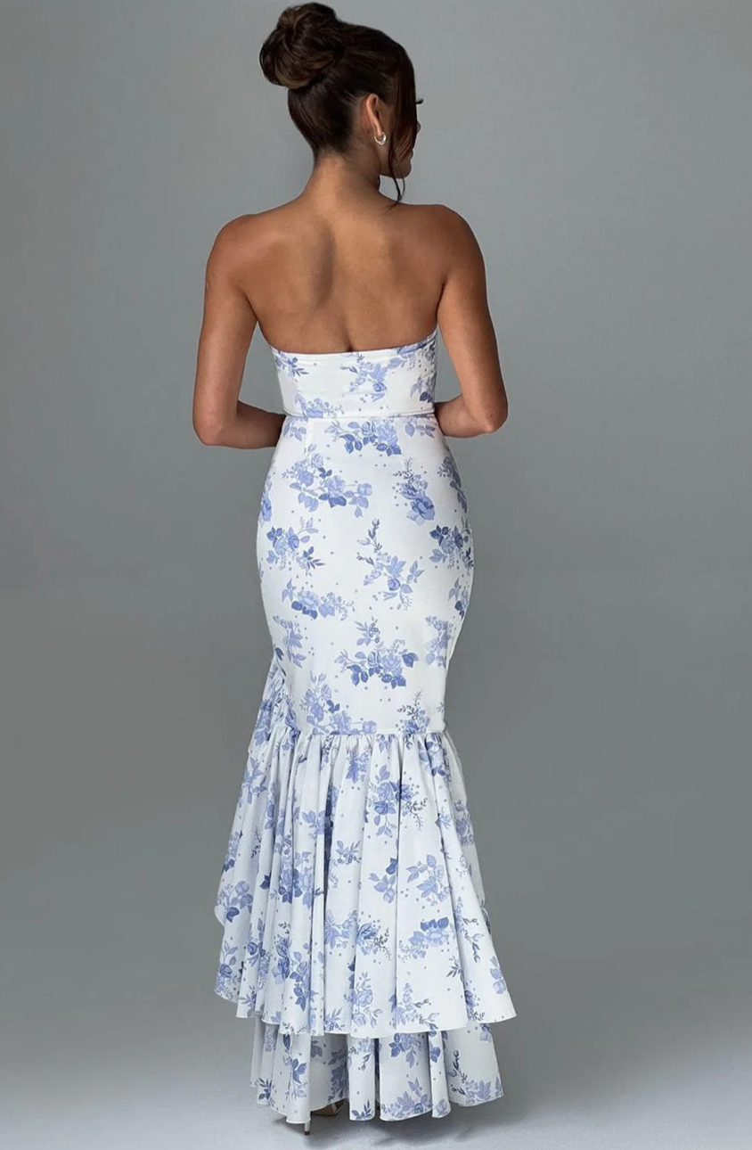 MARGRIET MAXI DRESS - BLUE FLORAL