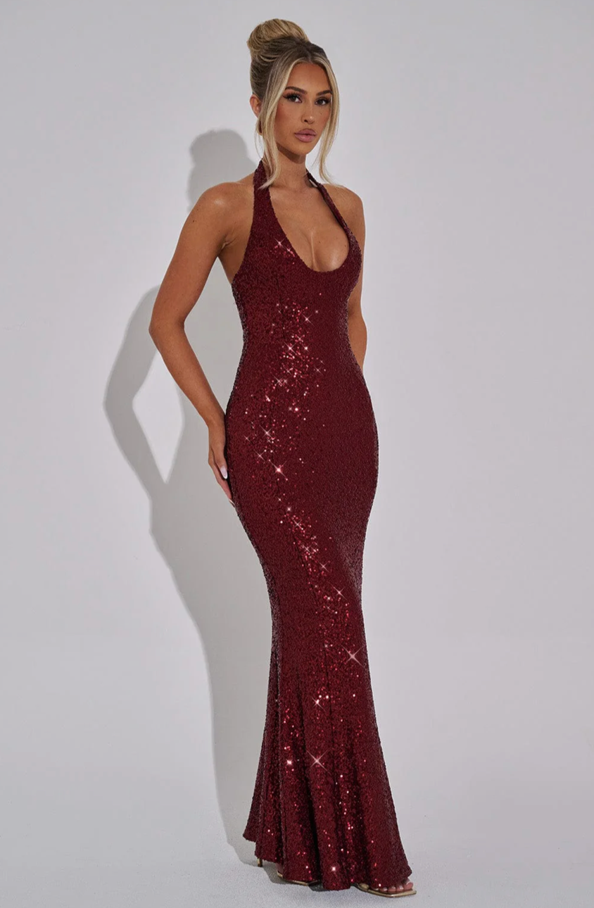 LAURDES MAXI DRESS - WINE