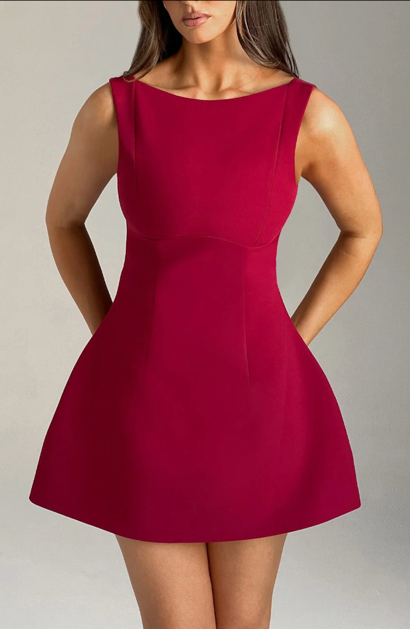 ESMERALDA MINI DRESS - WINE