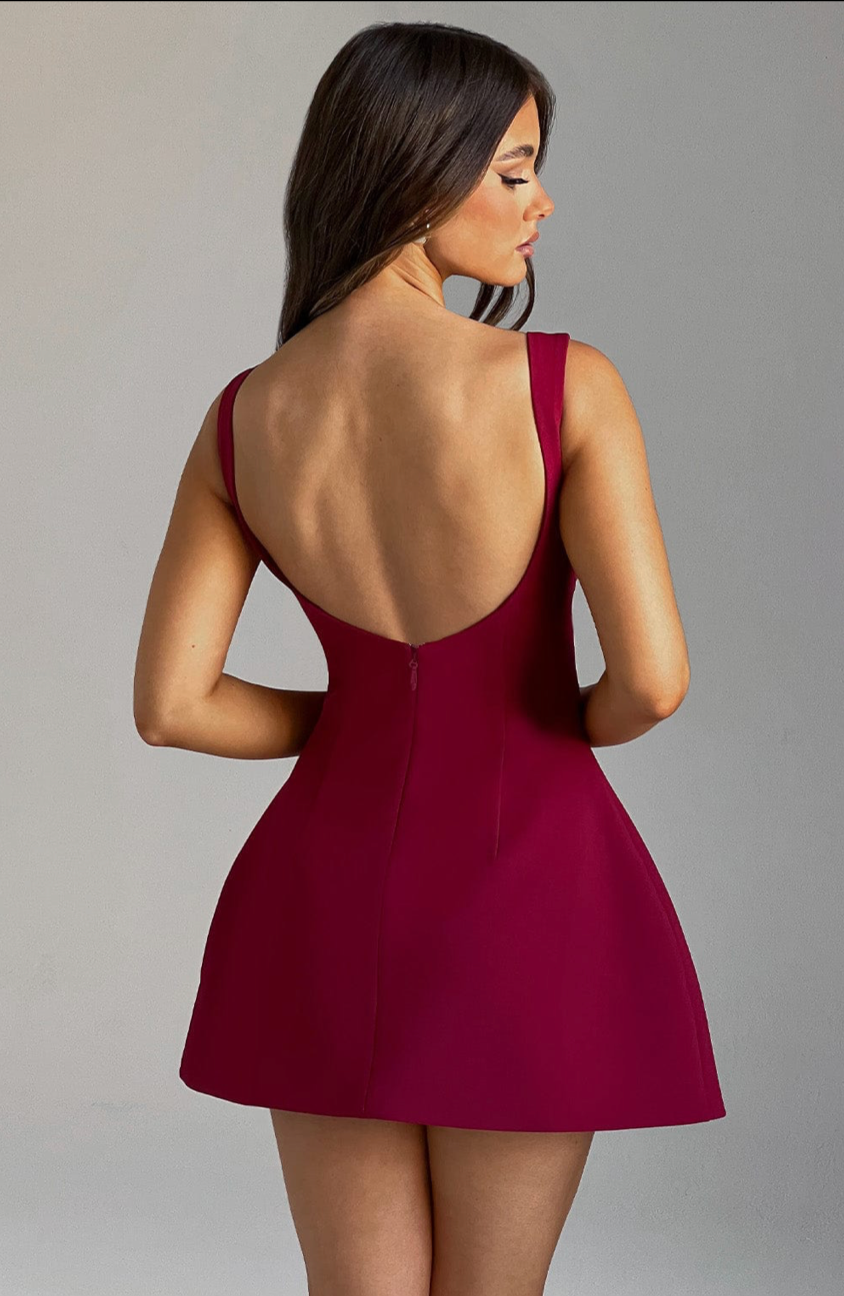 ESMERALDA MINI DRESS - WINE