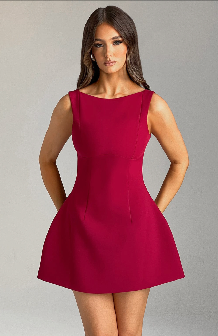 ESMERALDA MINI DRESS - WINE