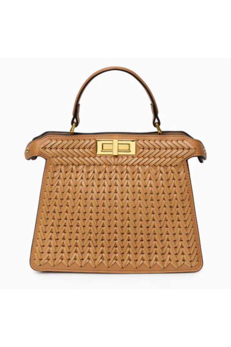 DIONNE WOVEN HANDBAG BROWN