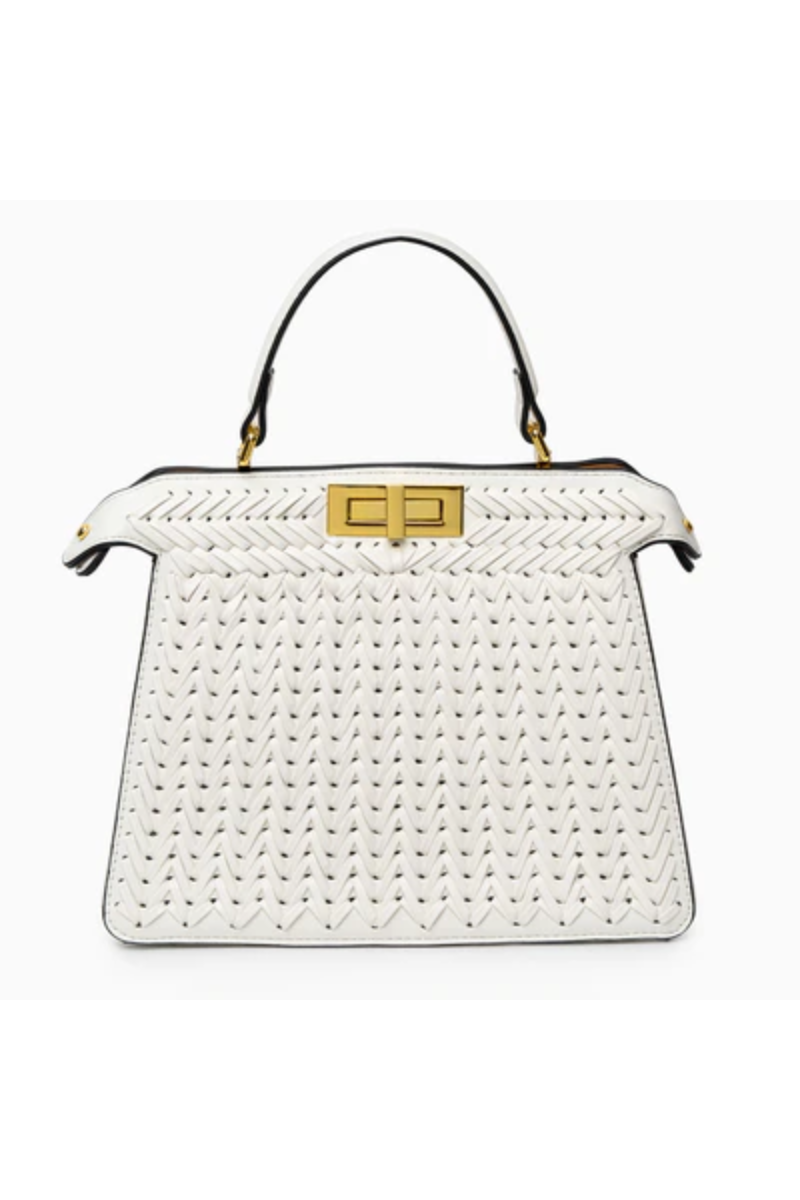 DIONNE WOVEN HANDBAG WHITE