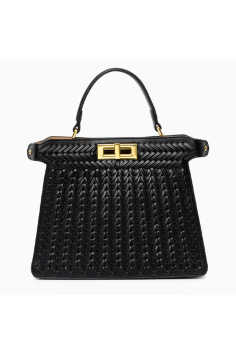 DIONNE WOVEN HANDBAG BLACK