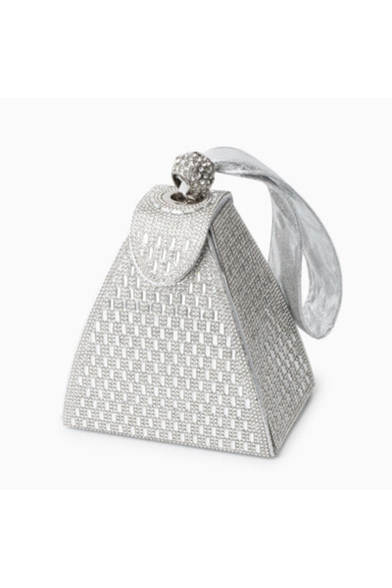 CRYSTAL PYRAMID HANDBAG SILVER