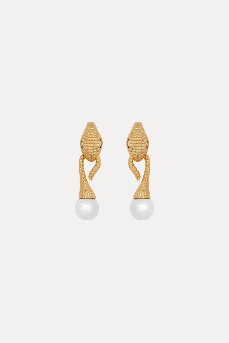 REPTILE PEARL DROP EARRINGS