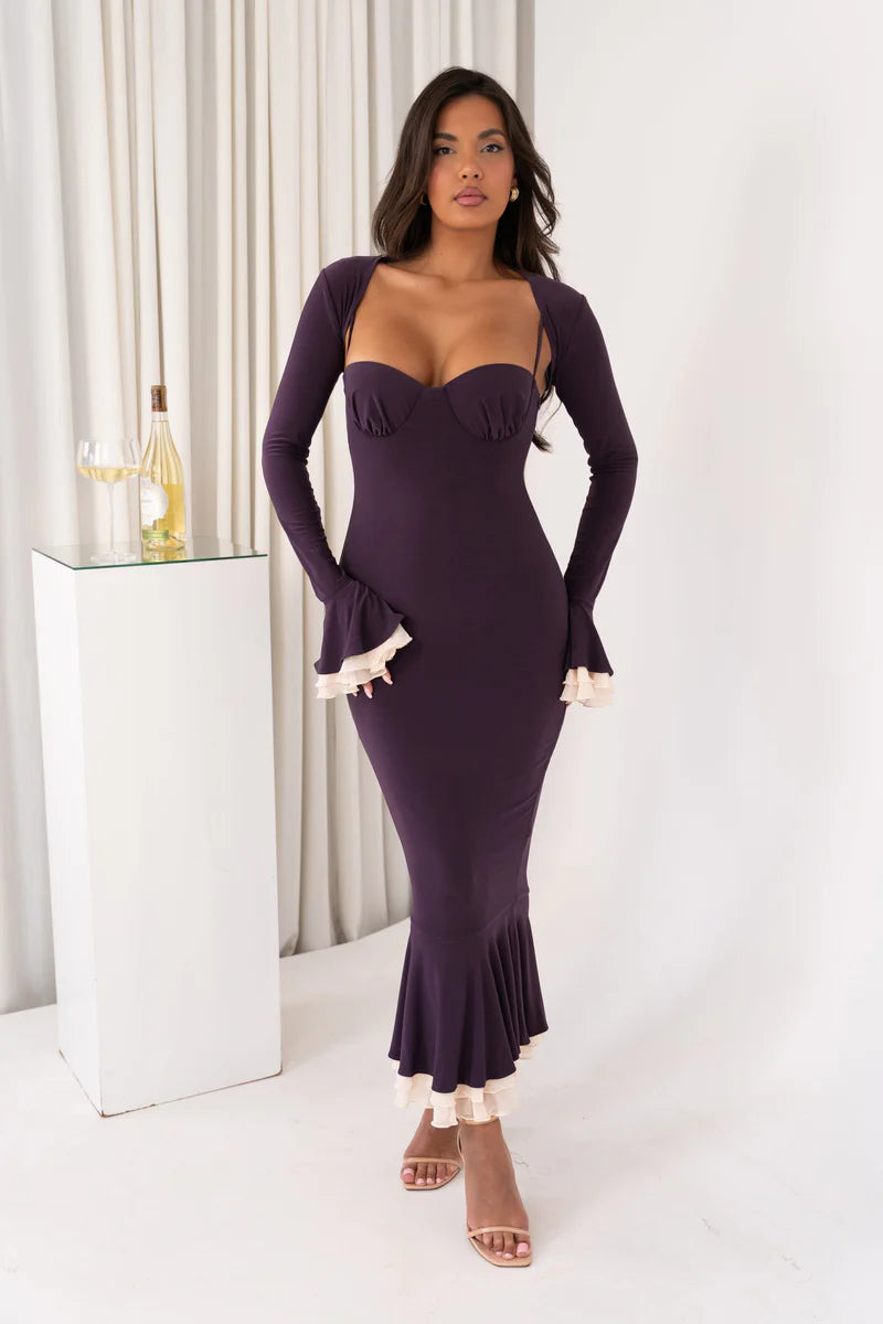 Romane Midi Dress DARK LILAC