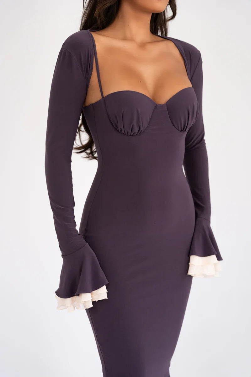 Romane Midi Dress DARK LILAC