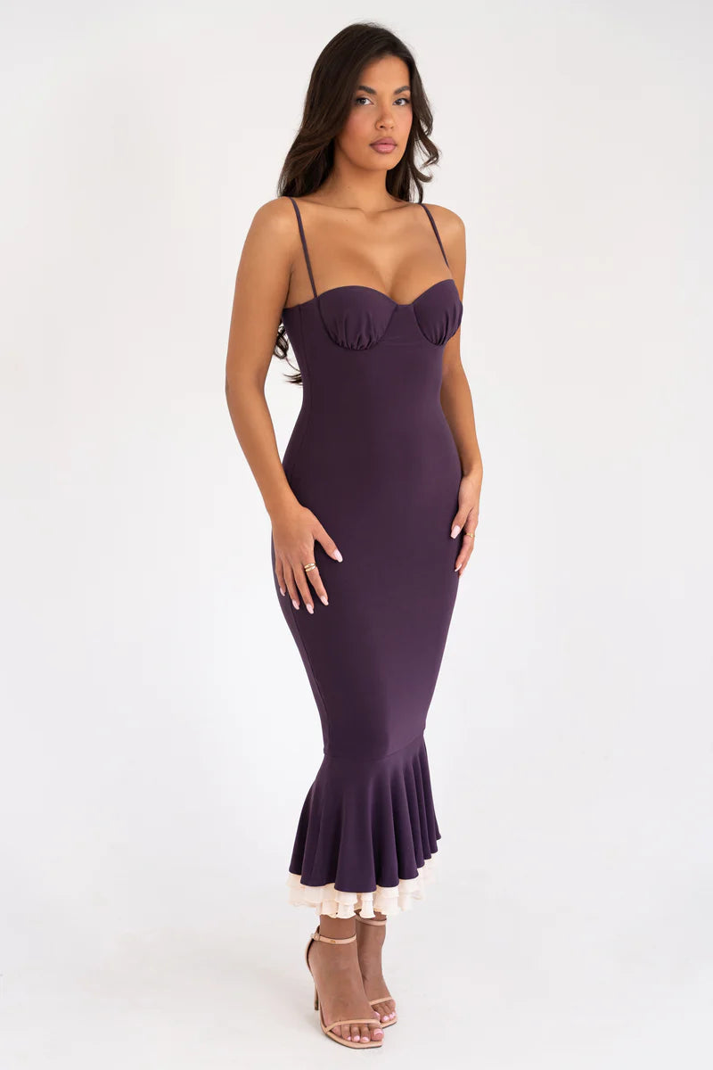 Romane Midi Dress DARK LILAC