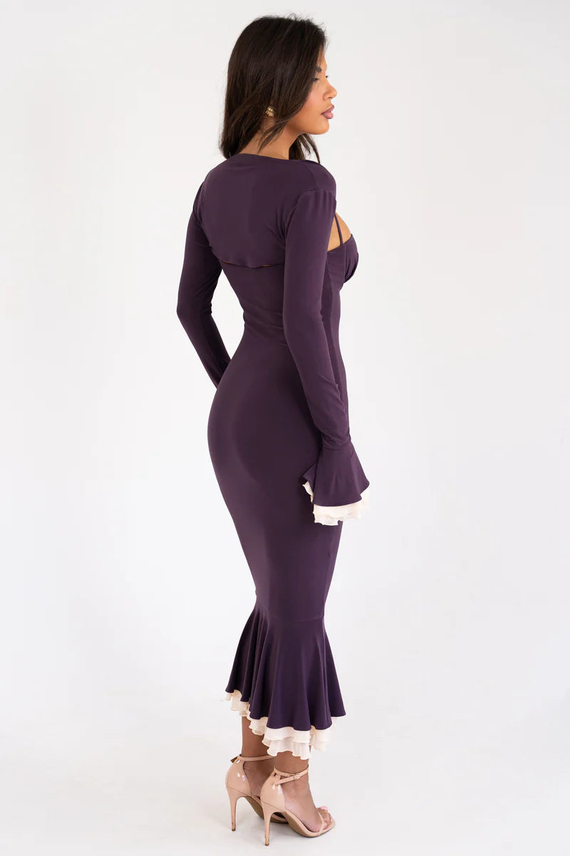 Romane Midi Dress DARK LILAC