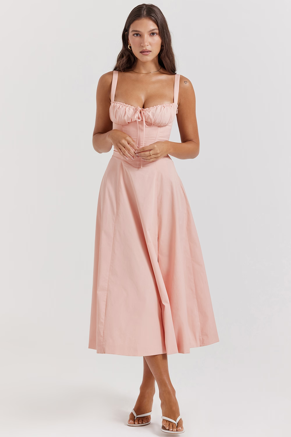 EUGENIE Baby Pink Bustier Sundress