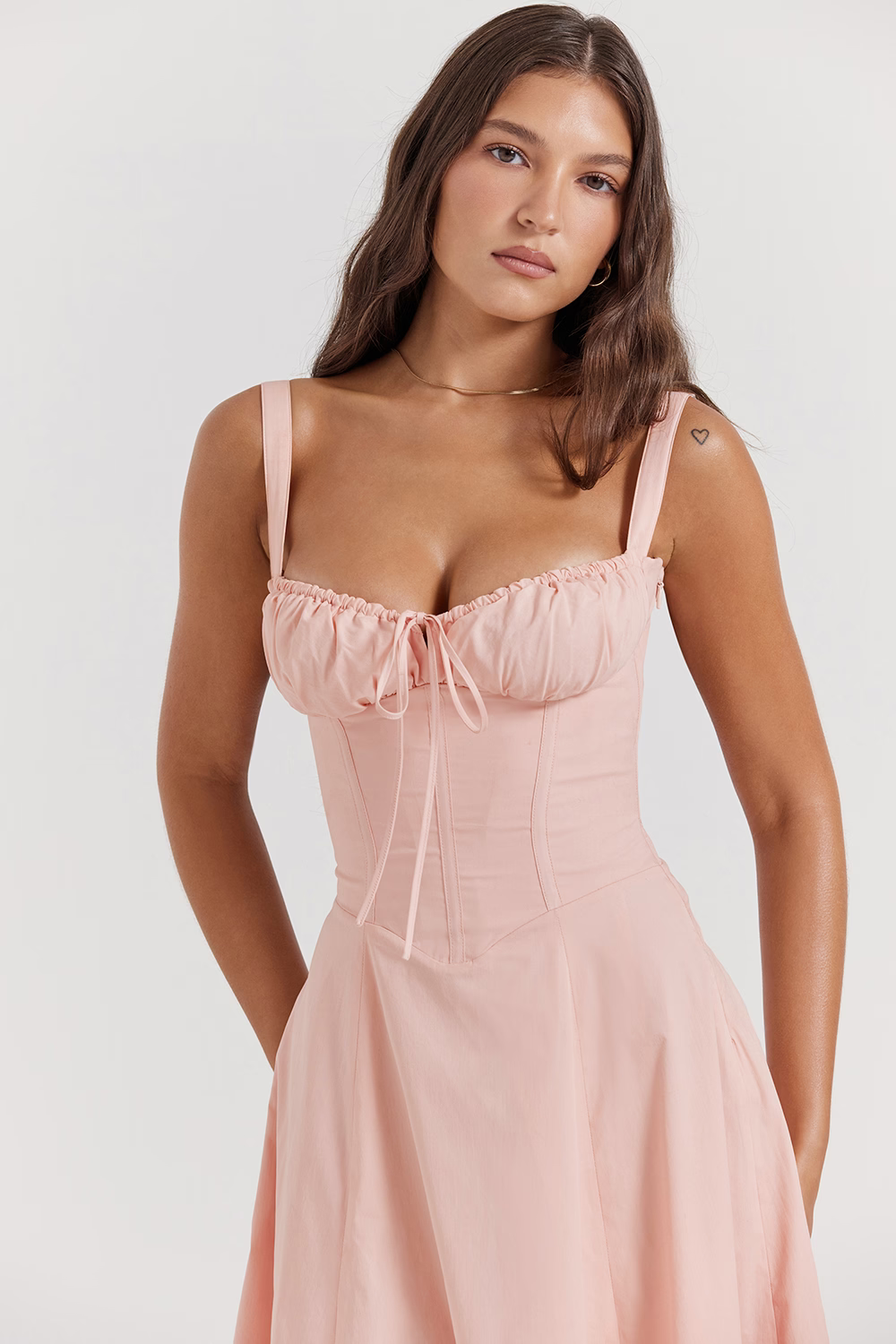 EUGENIE Baby Pink Bustier Sundress