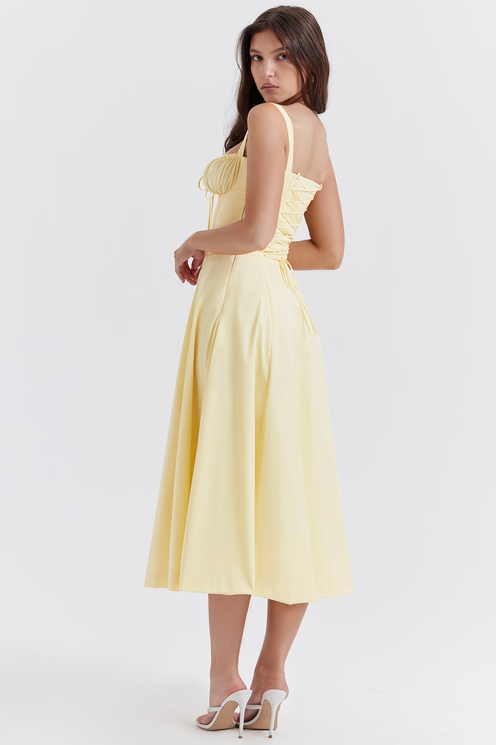 EUGENIE Pastel Yellow Bustier Sundress