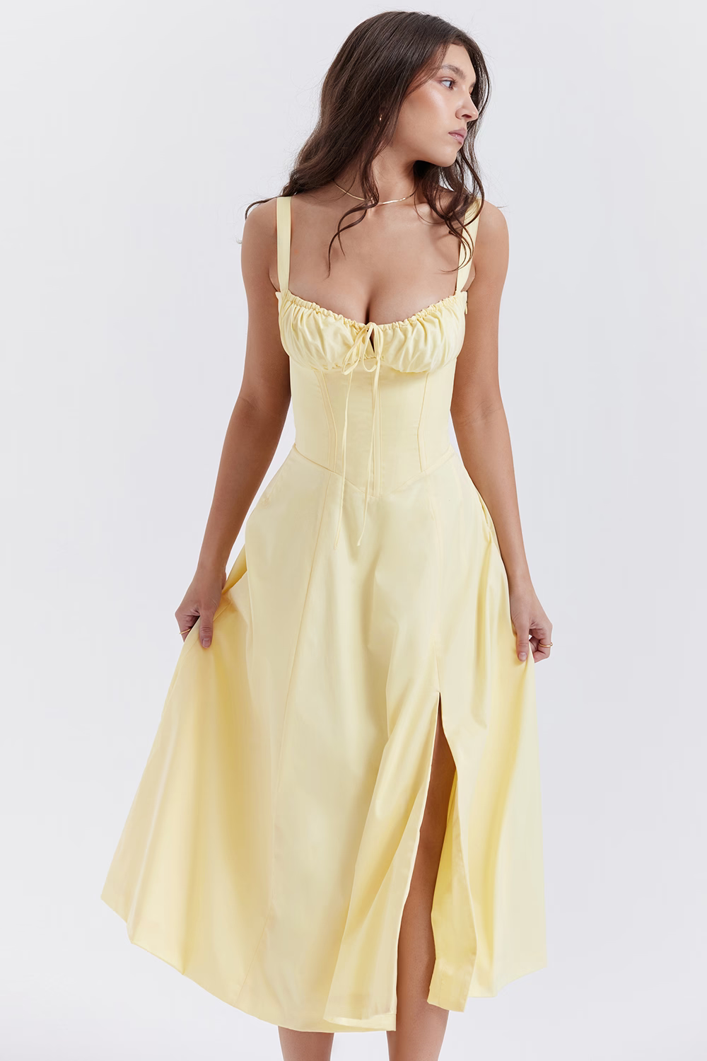 EUGENIE Pastel Yellow Bustier Sundress