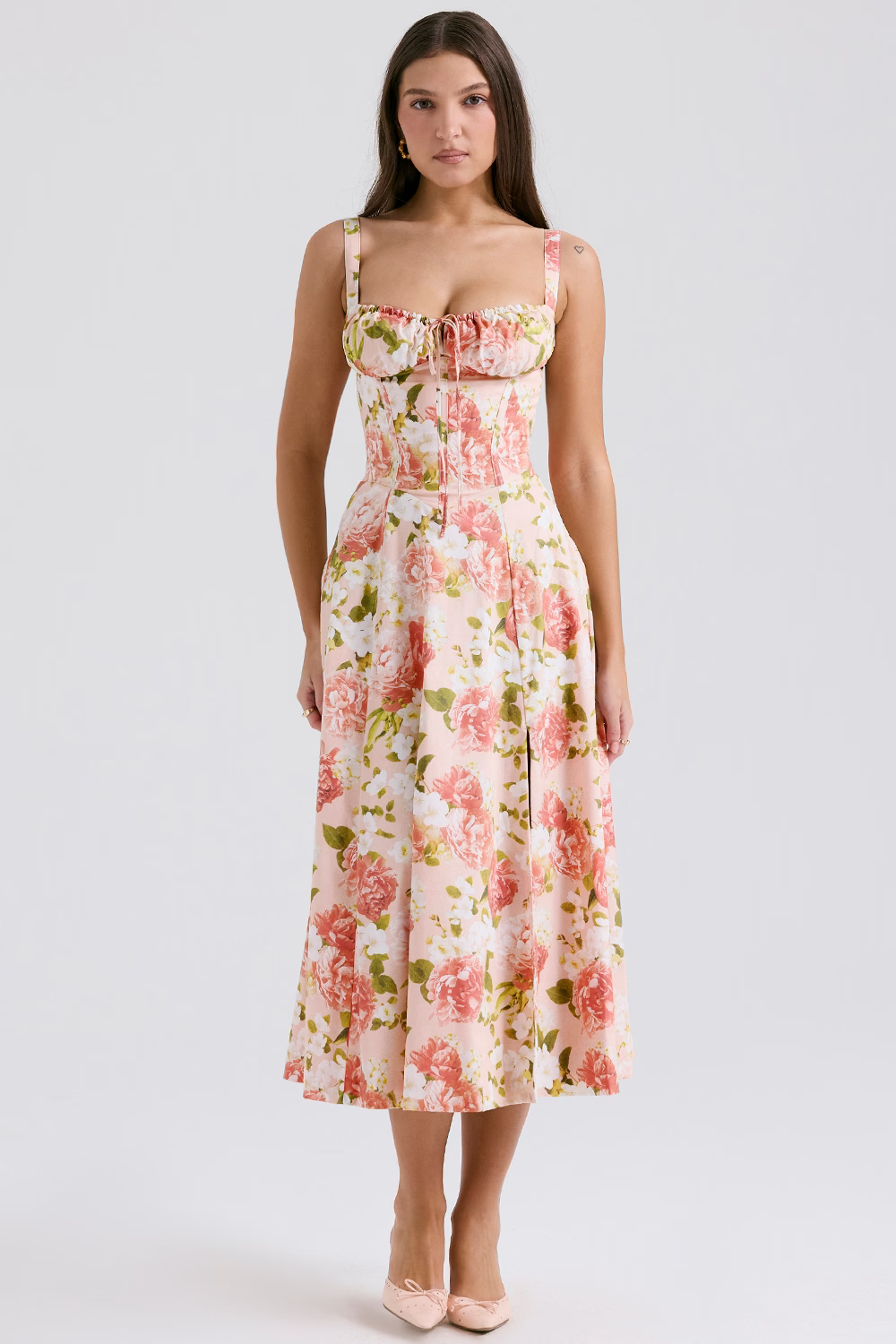 EUGENIE Medow Print Cotton Bustier Sundress