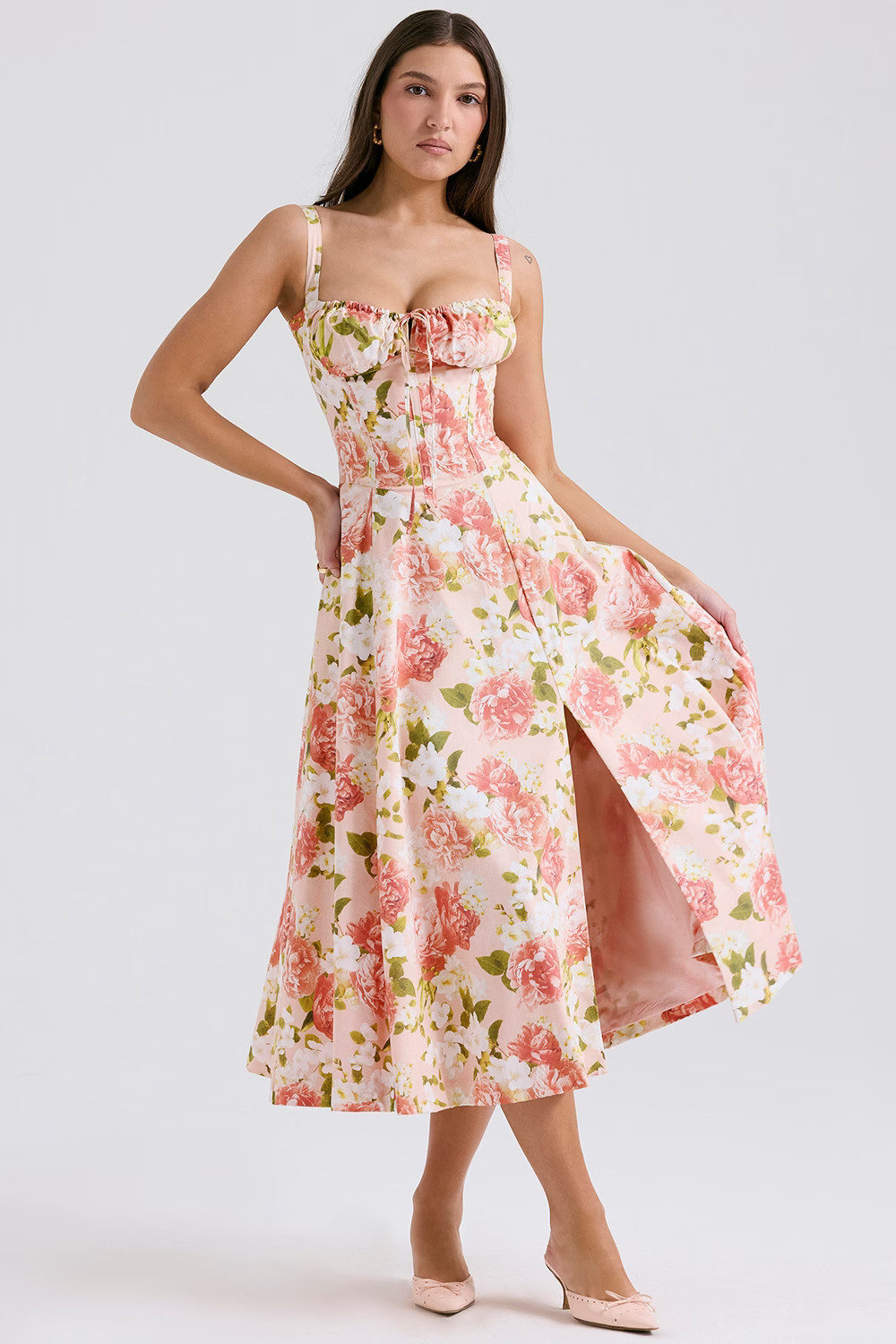 EUGENIE Medow Print Cotton Bustier Sundress