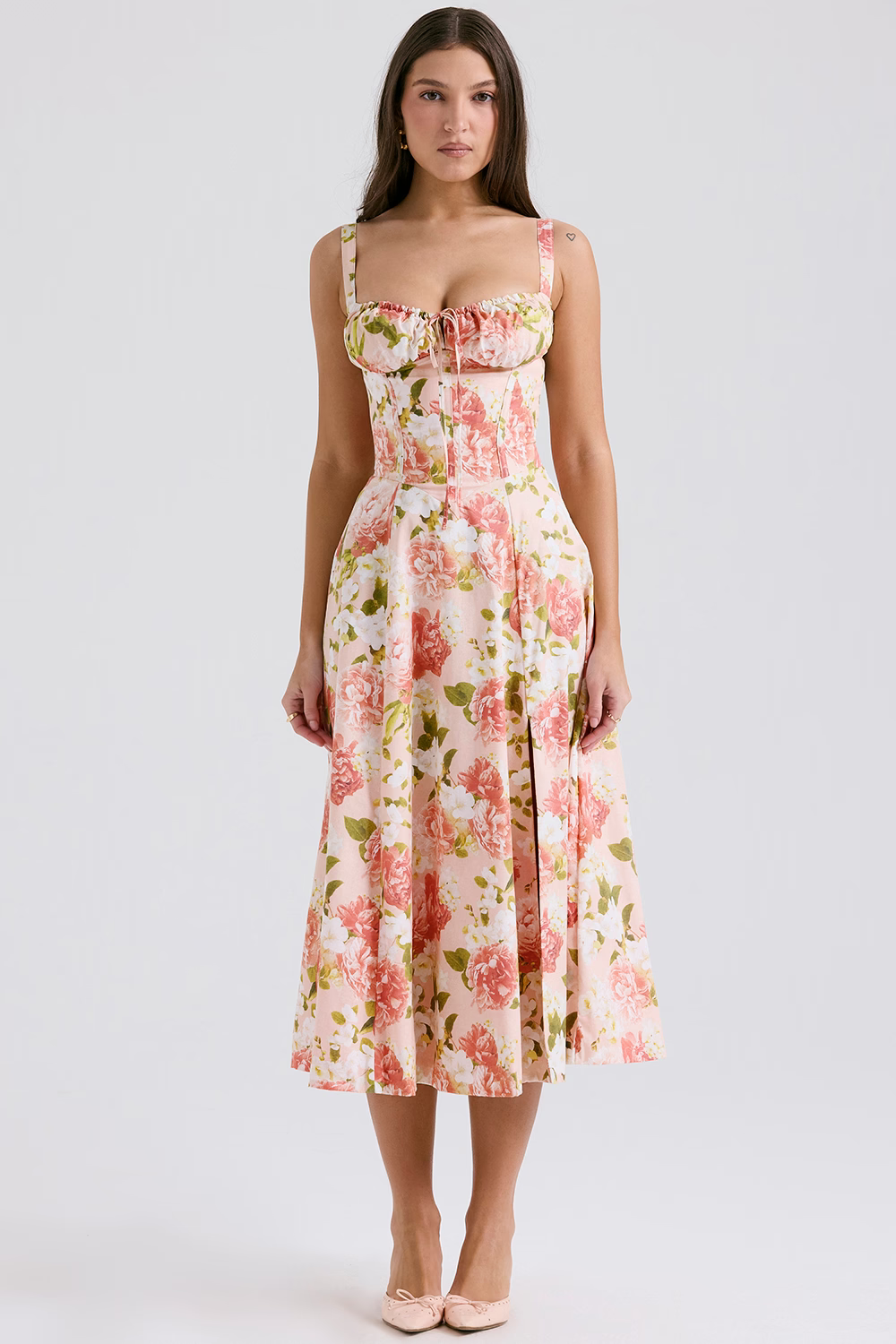 EUGENIE Medow Print Cotton Bustier Sundress