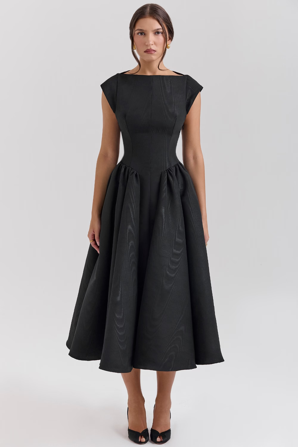 CELINE Black Backless Midi Dress