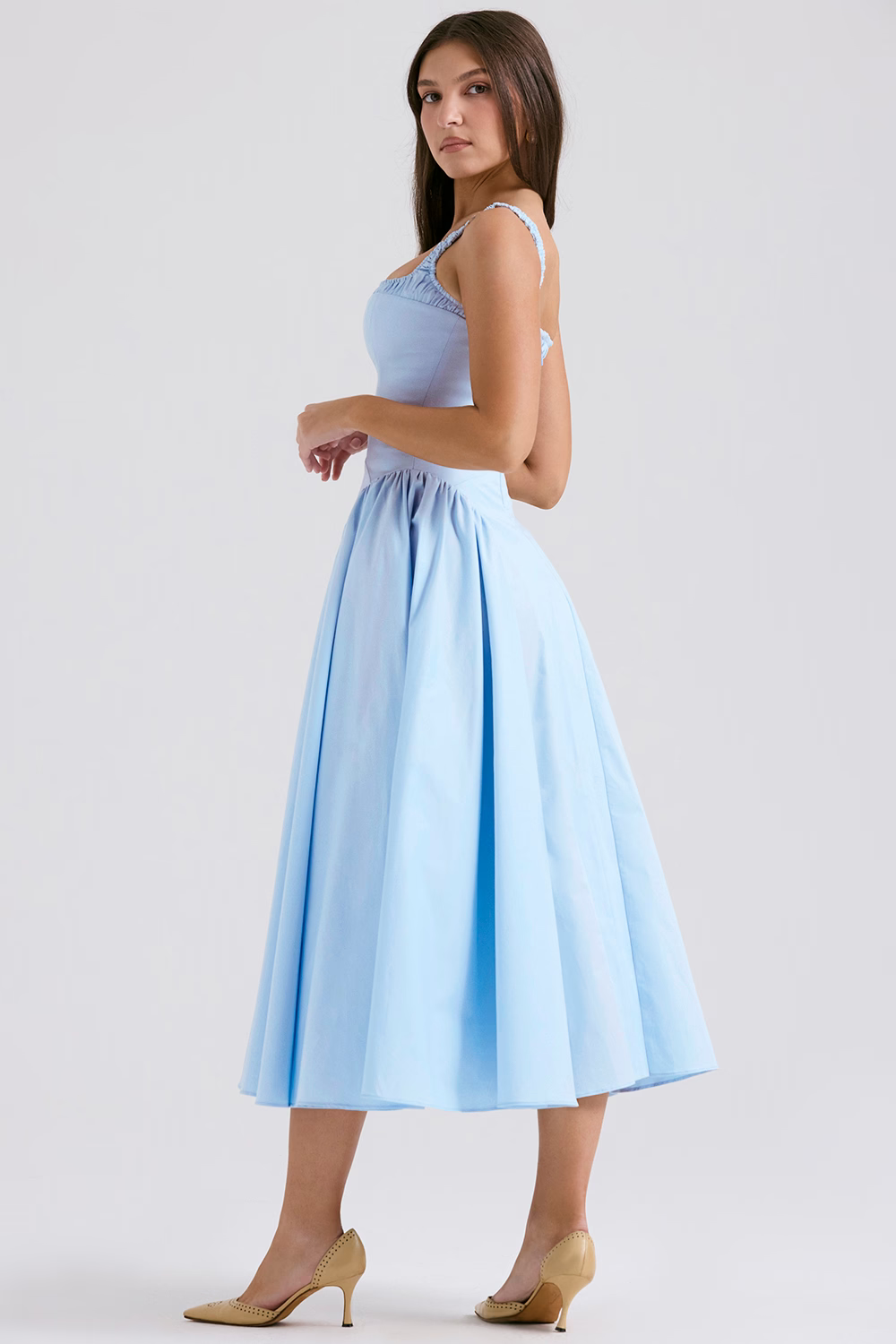 KATIA Azure Cotton Midi Sundress