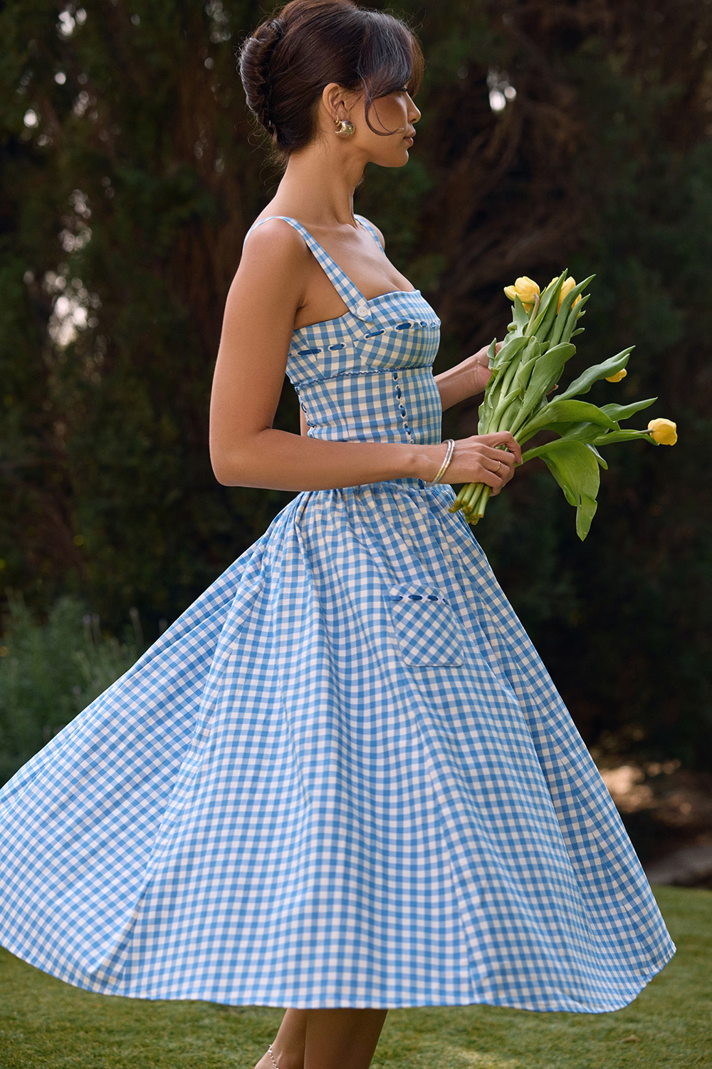 JOSIANE  Blue Midi Sundress