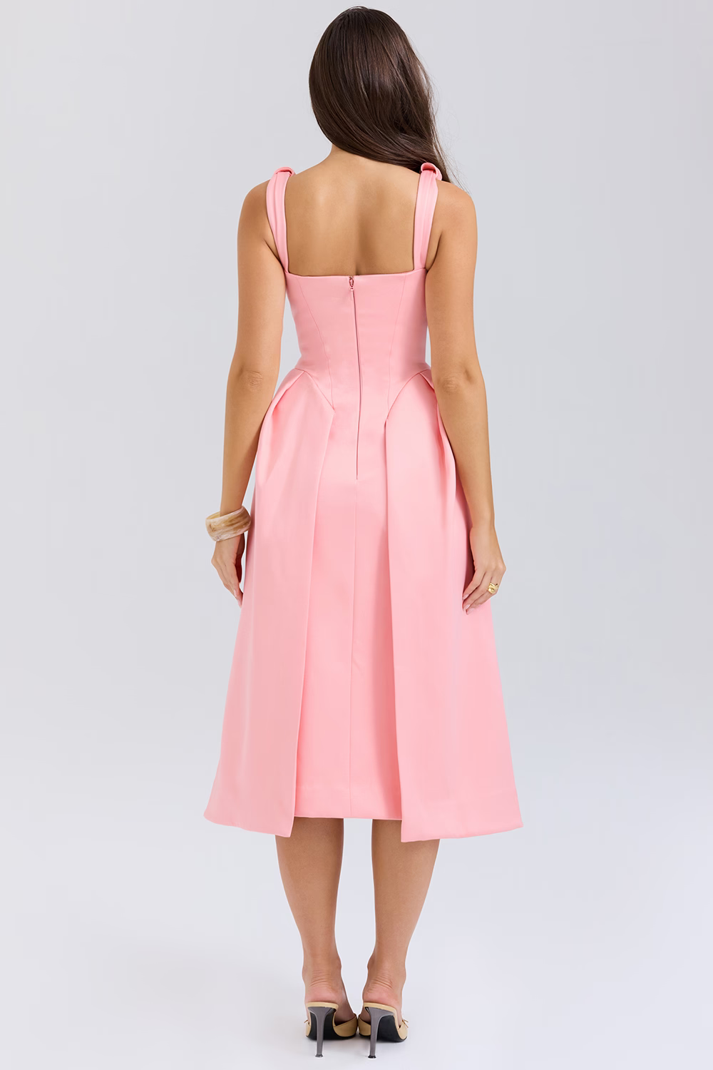 FABIENNE Peach Midi Dress