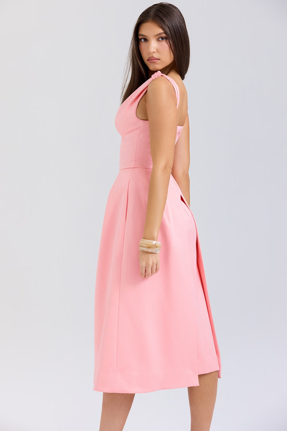 FABIENNE Peach Midi Dress