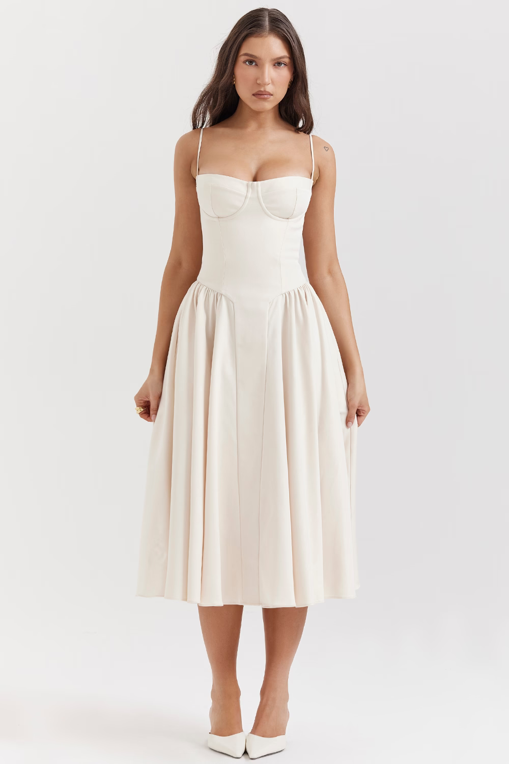 OPHELIE Cream Corset Sundress