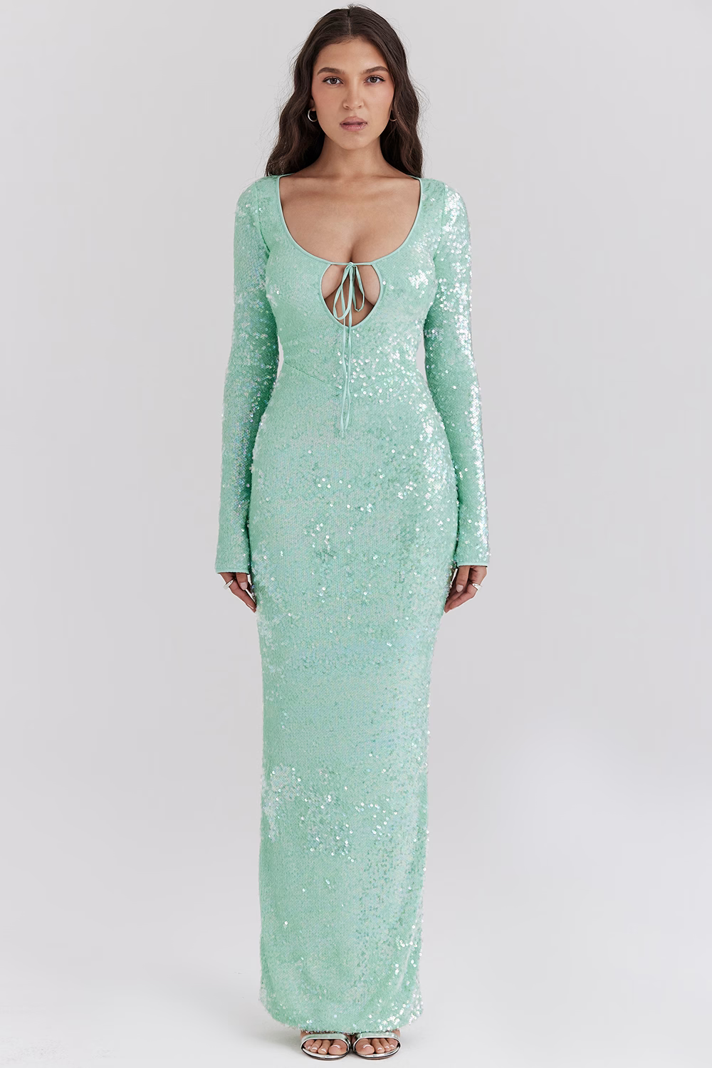 MIREILLE Seafoam Sequin Maxi Gown