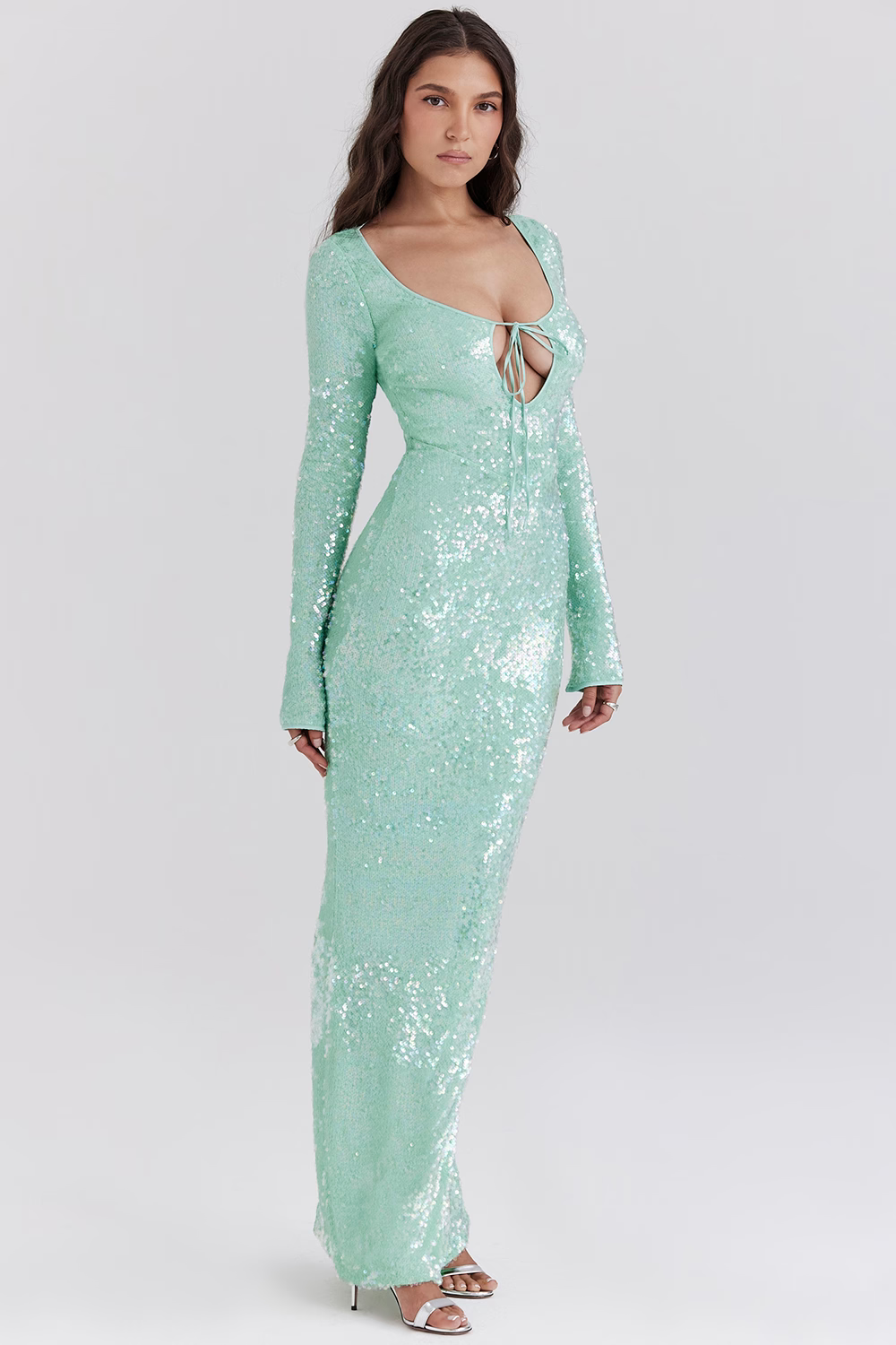 MIREILLE Seafoam Sequin Maxi Gown