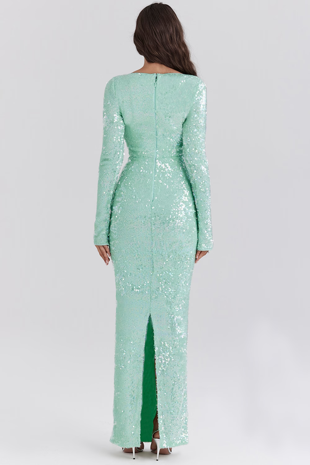 MIREILLE Seafoam Sequin Maxi Gown