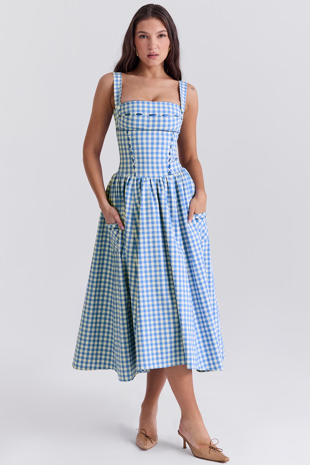 JOSIANE  Blue Midi Sundress