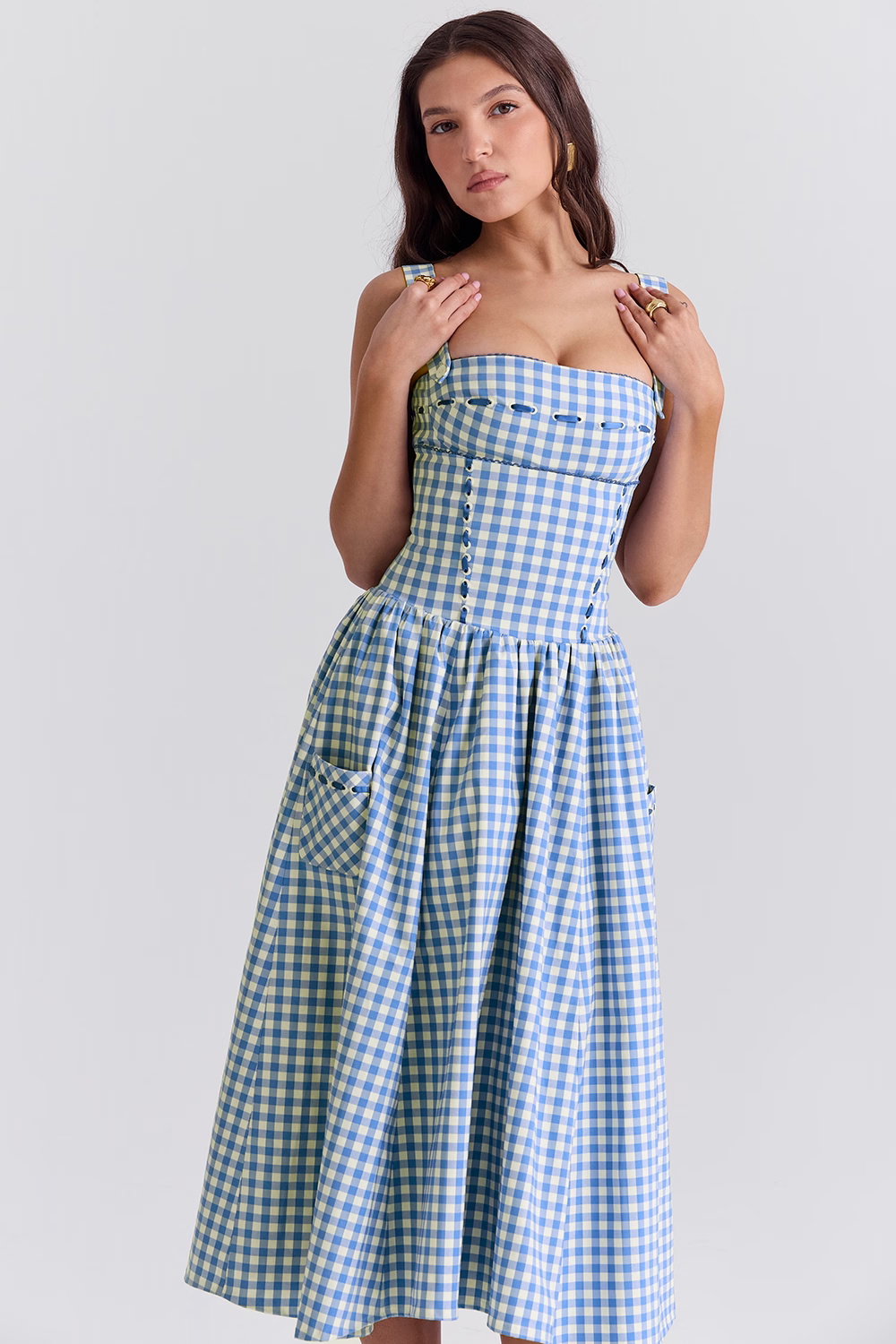 JOSIANE  Blue Midi Sundress