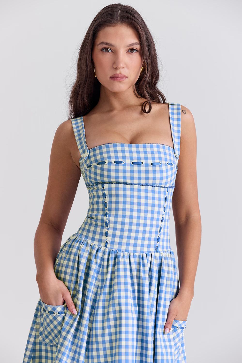 JOSIANE  Blue Midi Sundress