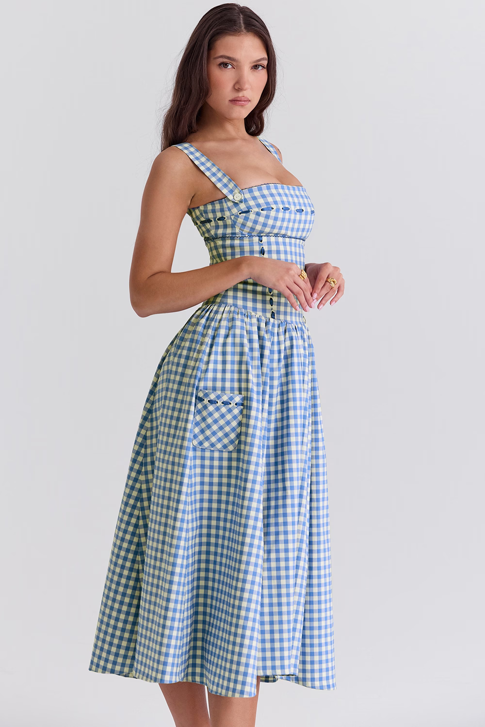 JOSIANE  Blue Midi Sundress