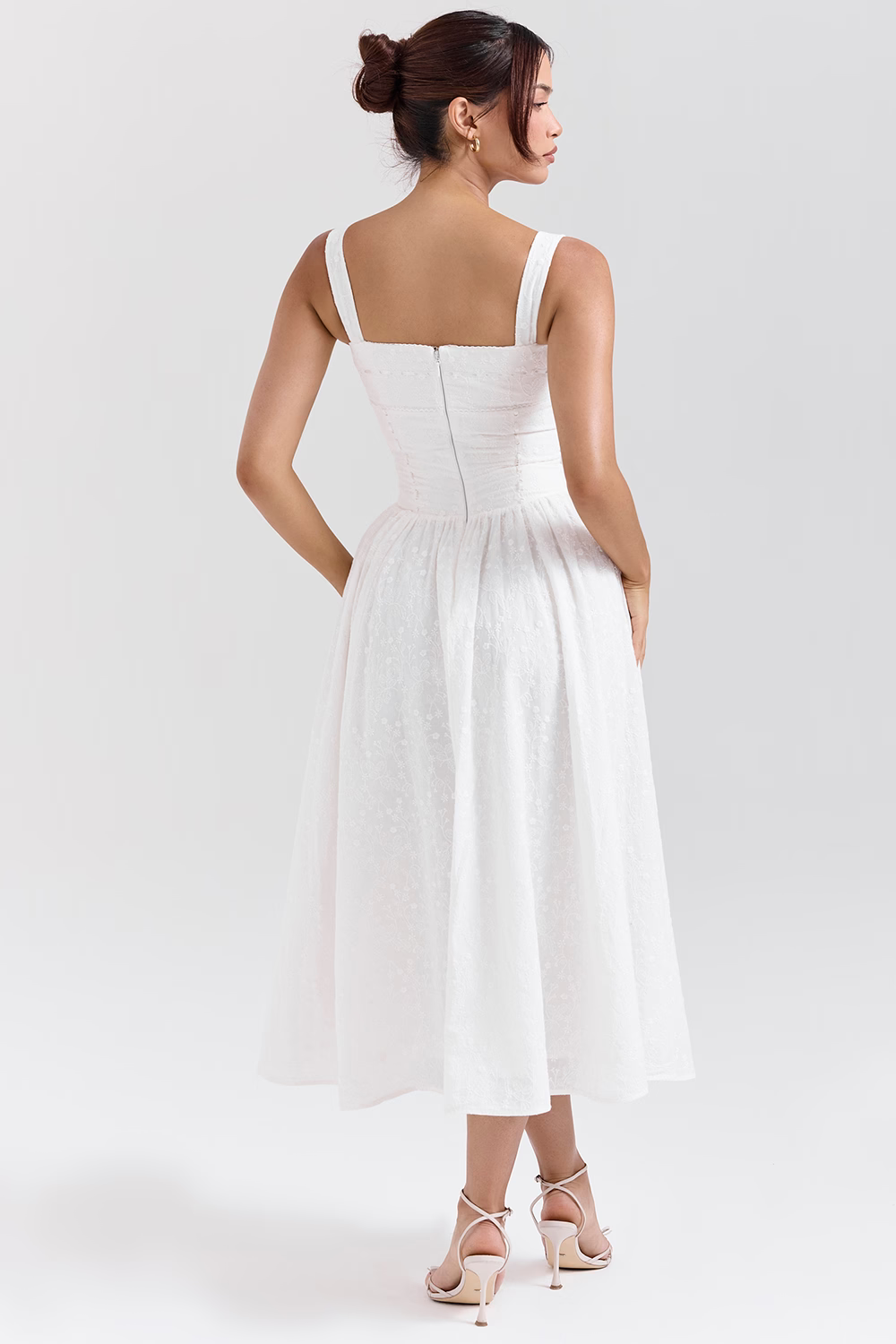 JOSIANE White Midi Sundress